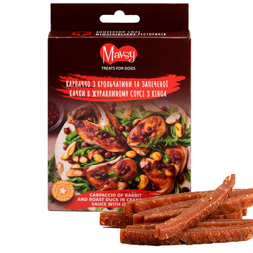 Ласощі для собак кролик з качкою в журавлиному соусі | Mavsy Rabbit Duck With Quinoa a Cranderry 100 gr LSRM02л фото