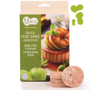 Ласощі для собак фуа гра з качки та карамелізованим яблуком | Mavsy Duck Foie Gras Caramelized Apple 50 грам FDMAVSY02 фото