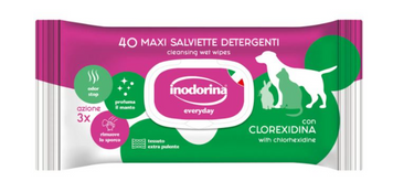 Feuchtt&uuml;cher f&uuml;r Katzen Inodorina mit Chlorhexidin | Inodorina Salviette Detergenti Clorexidina 40 stk